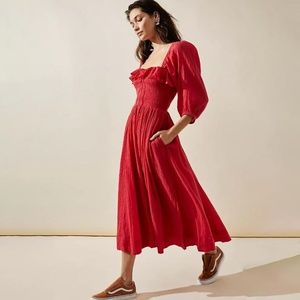 Free People Oasis Midi Dress in Talking Roses Size L